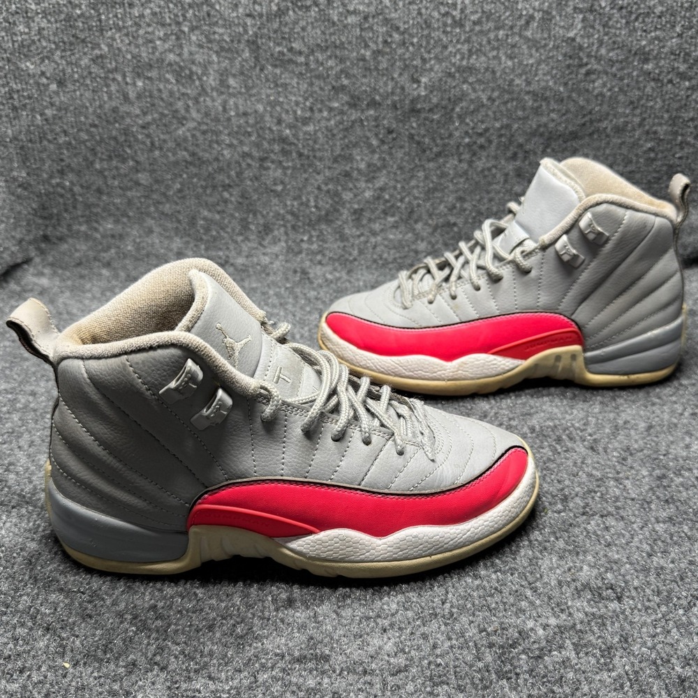 Jordan Air Jordan 12 Kids 4Y Grey Red Basketball Sneakers 510815-060